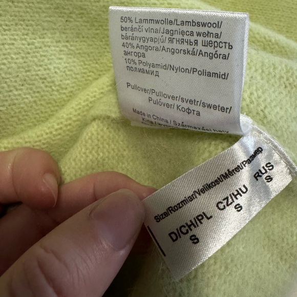 Wool sweater turtleneck lime green - Picture 3 of 5